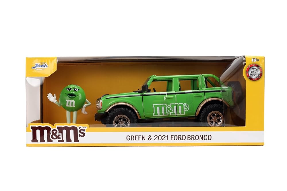 JADA M&M's グリーン & 2021 Ford Bronco Jada Toys M Ms 2021 Ford Bronco - 35473